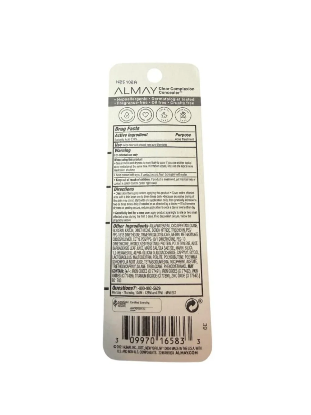Almay Clear Complexion Concealer 9mL Salicylic Acid Acne New 200 Light Medium